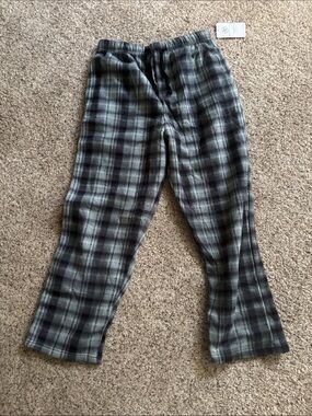 Men's Plaid Fleece Joggers - Gray/Black
